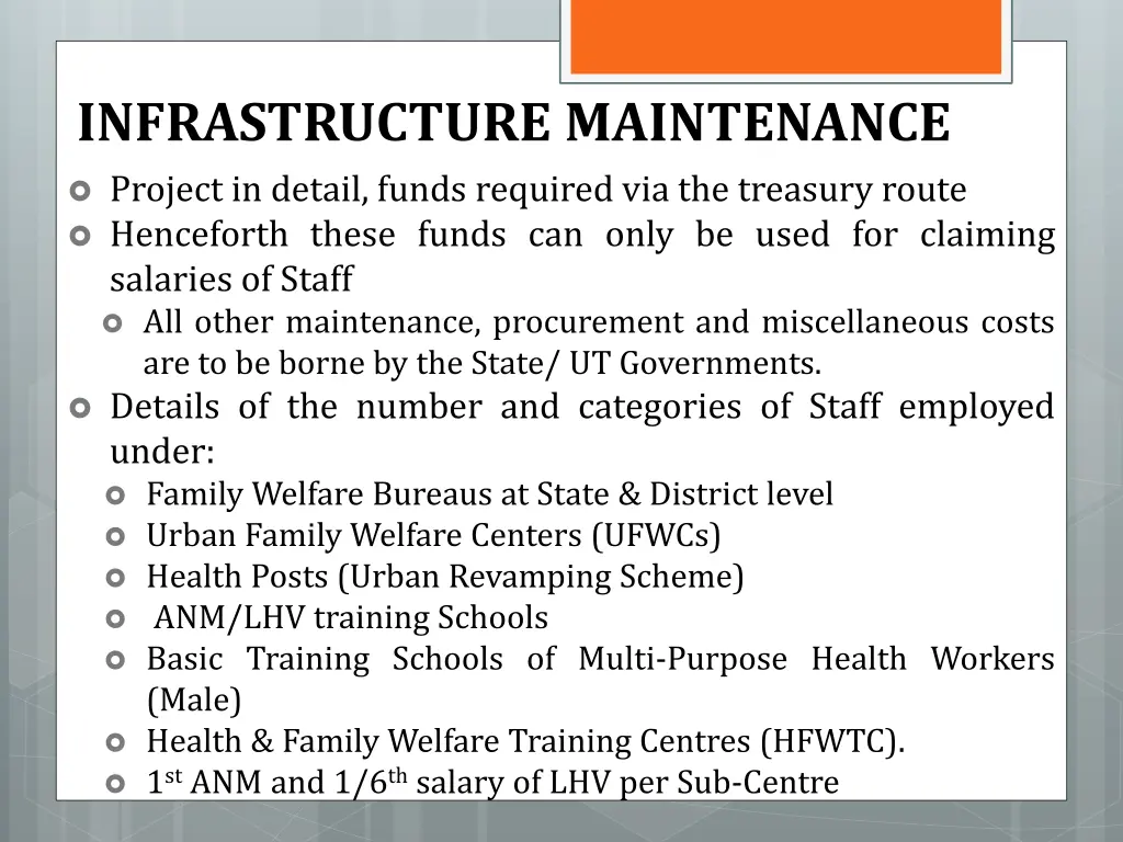 infrastructure maintenance project in detail