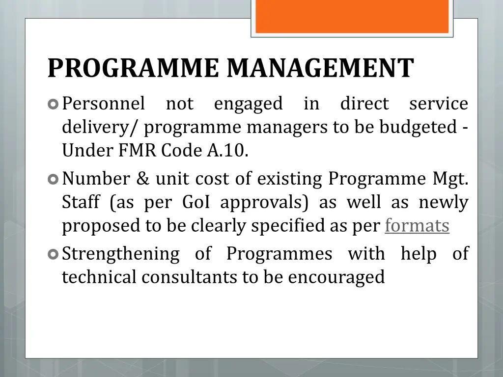 programme management