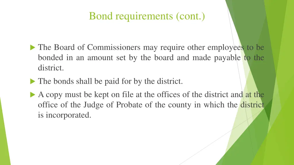 bond requirements cont 1