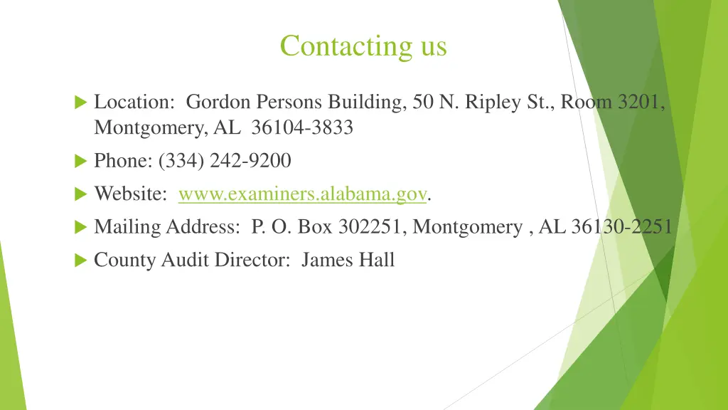 contacting us