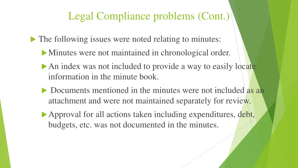 legal compliance problems cont 3