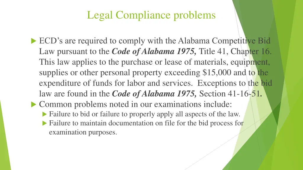 legal compliance problems