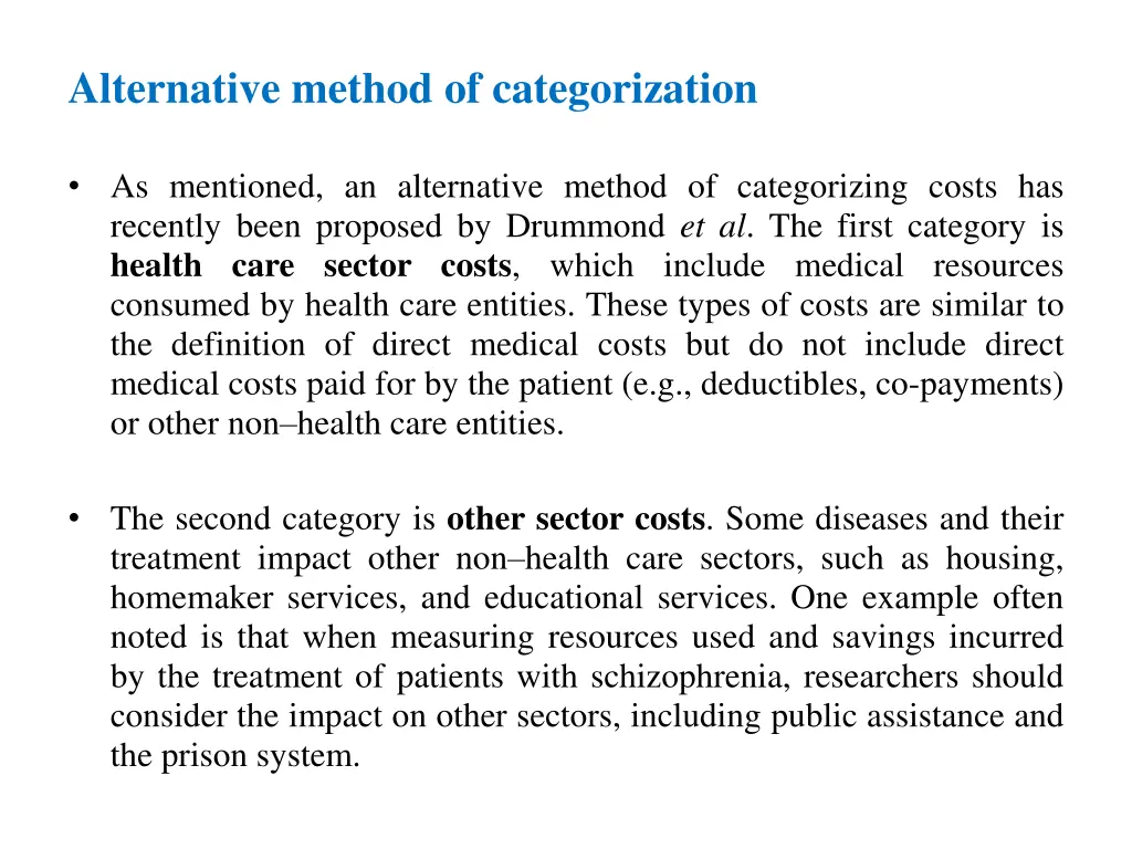 alternative method of categorization