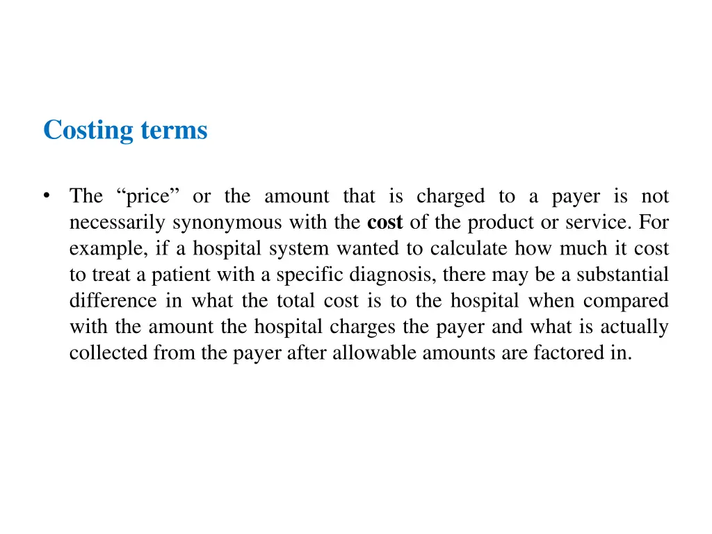 costing terms 1