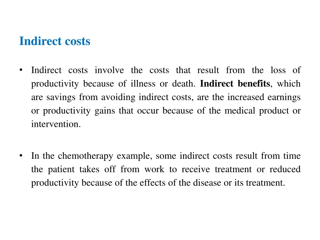 indirect costs