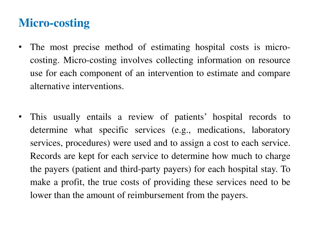 micro costing