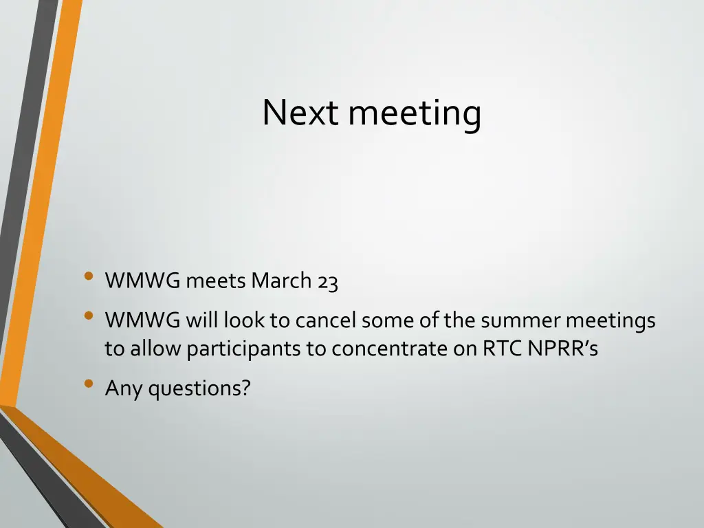 next meeting