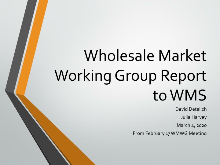 wholesale market working group report