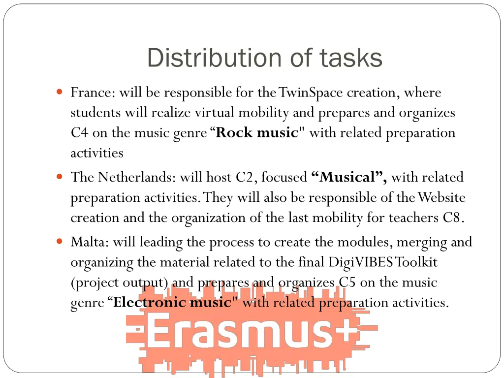 distribution of tasks 1
