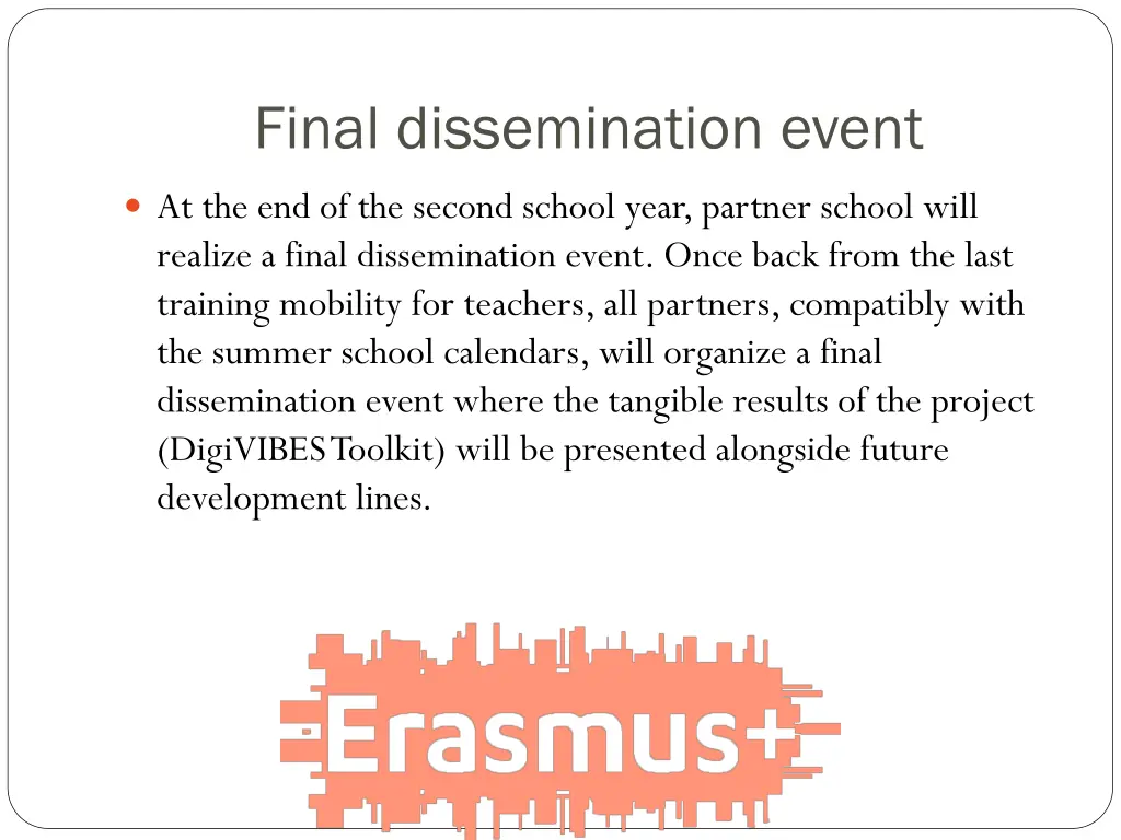 final dissemination event