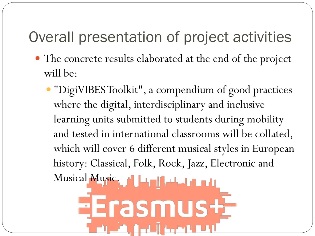 overall presentation of project activities 2