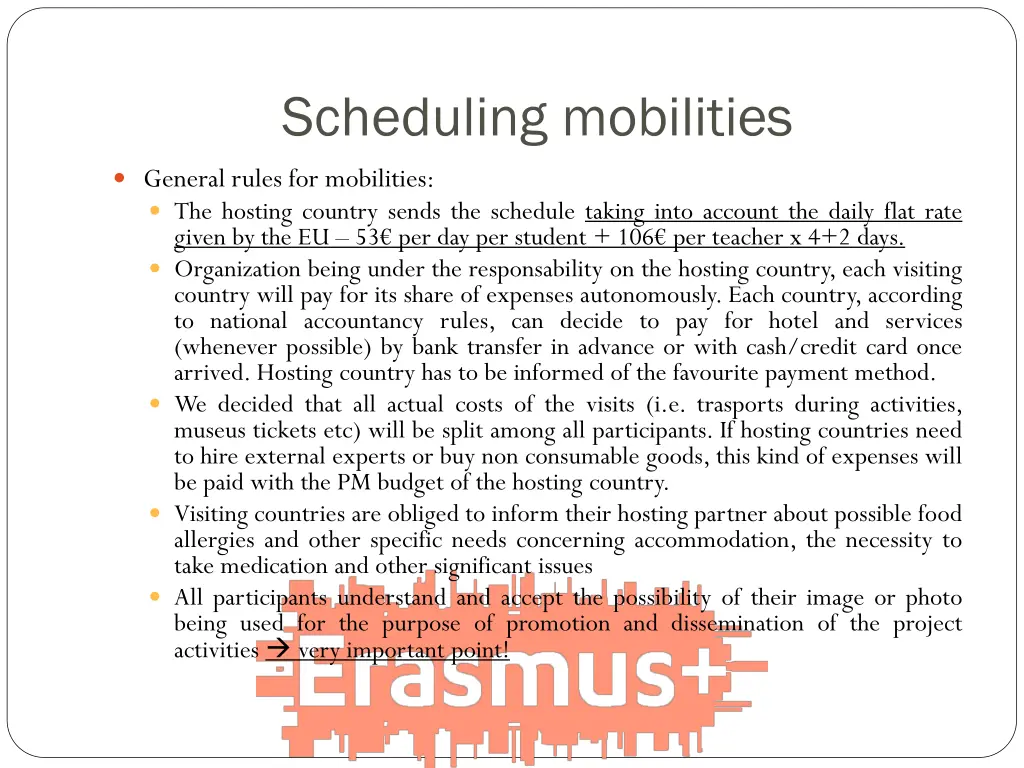 scheduling mobilities 1