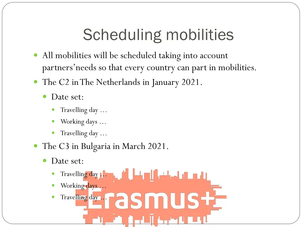 scheduling mobilities 2
