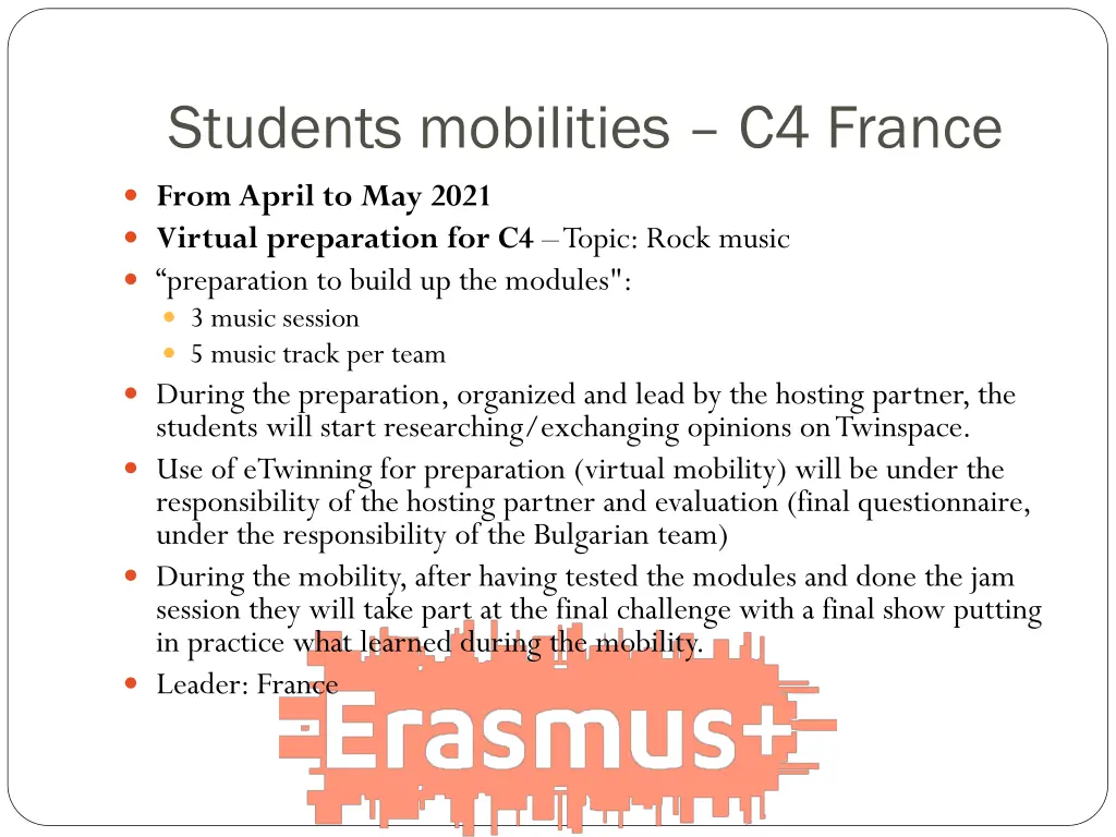 students mobilities c4 france