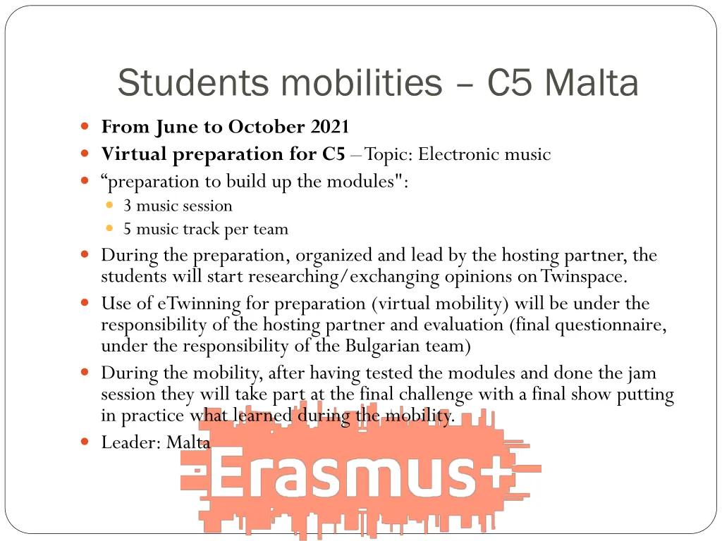 students mobilities c5 malta