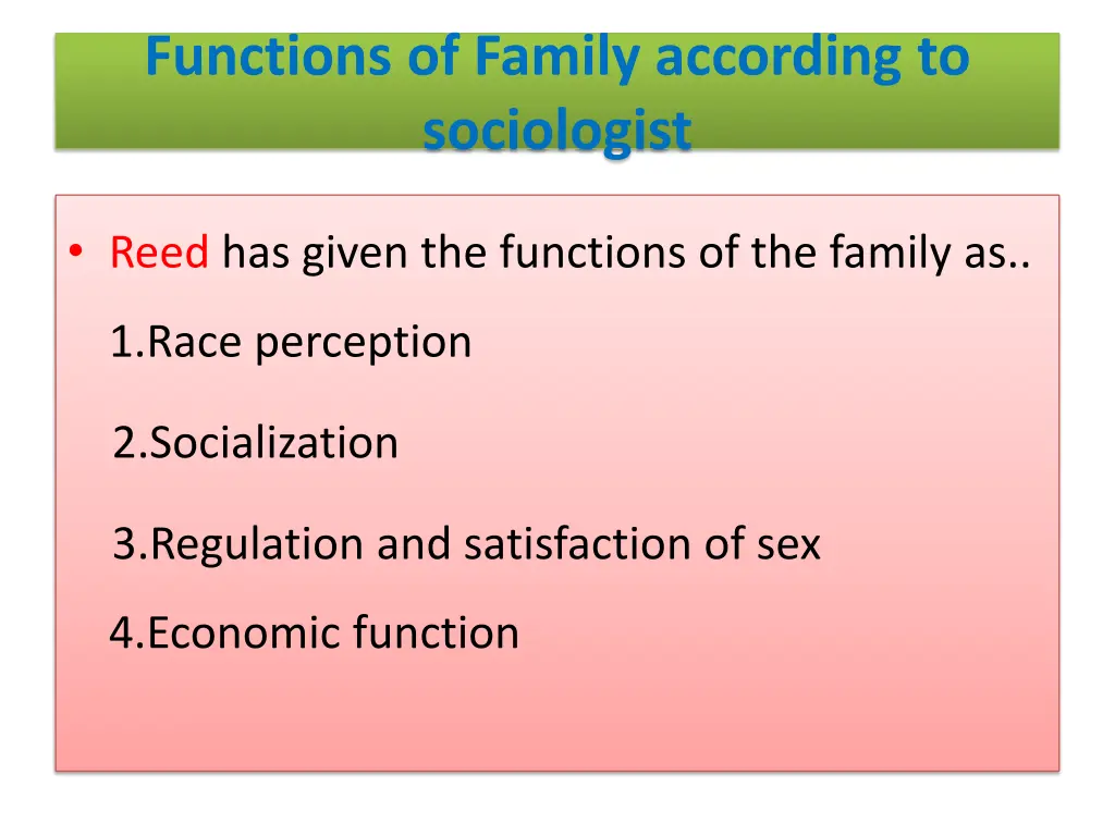 functions of family according to sociologist 1