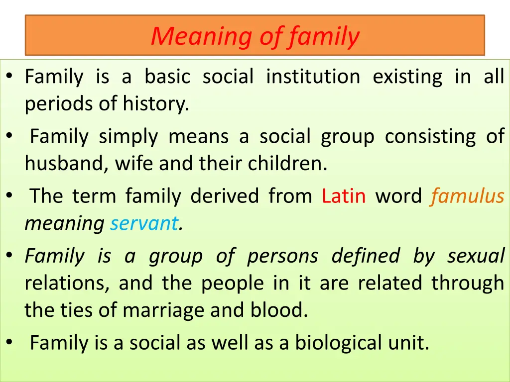 meaning of family