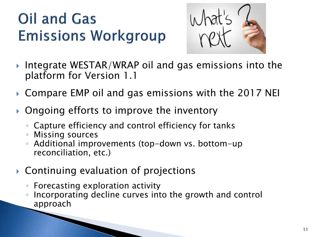 integrate westar wrap oil and gas emissions into