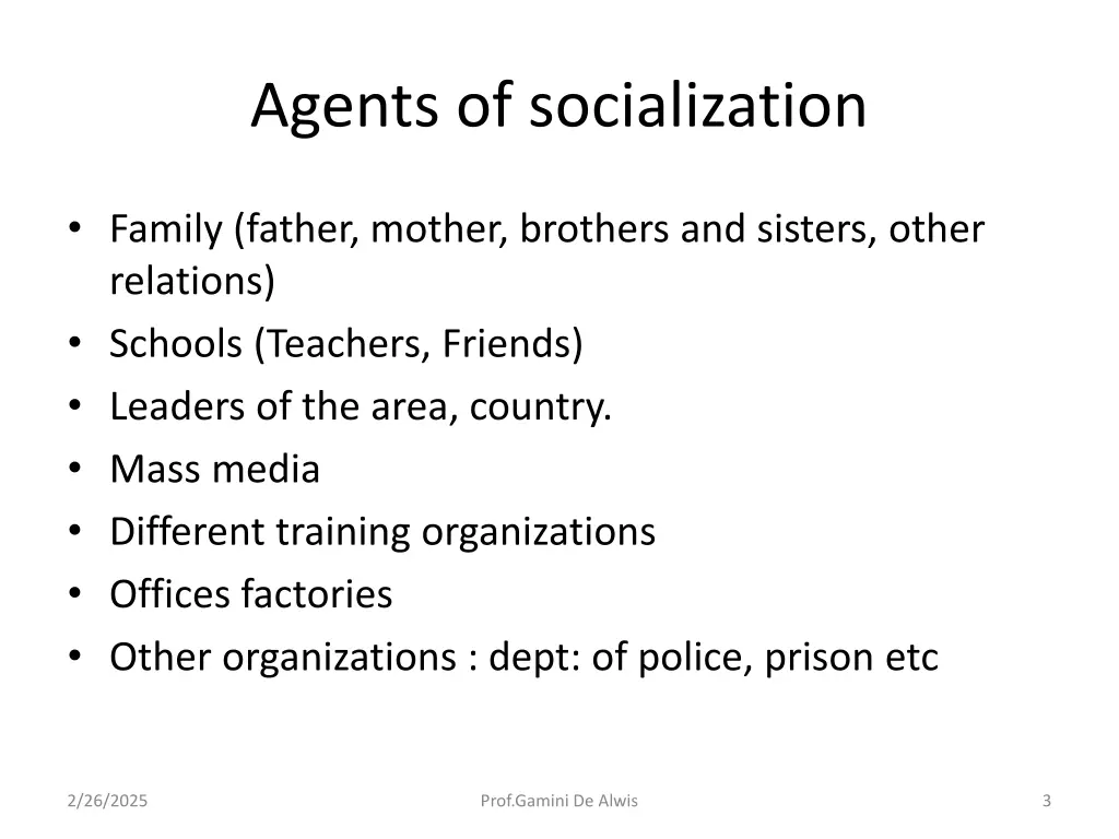 agents of socialization