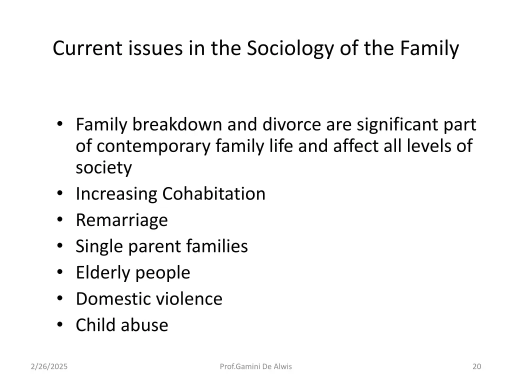 current issues in the sociology of the family