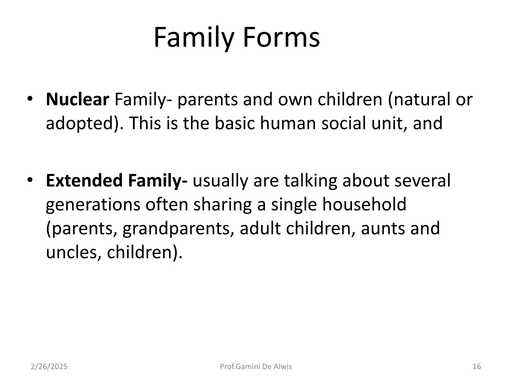 family forms