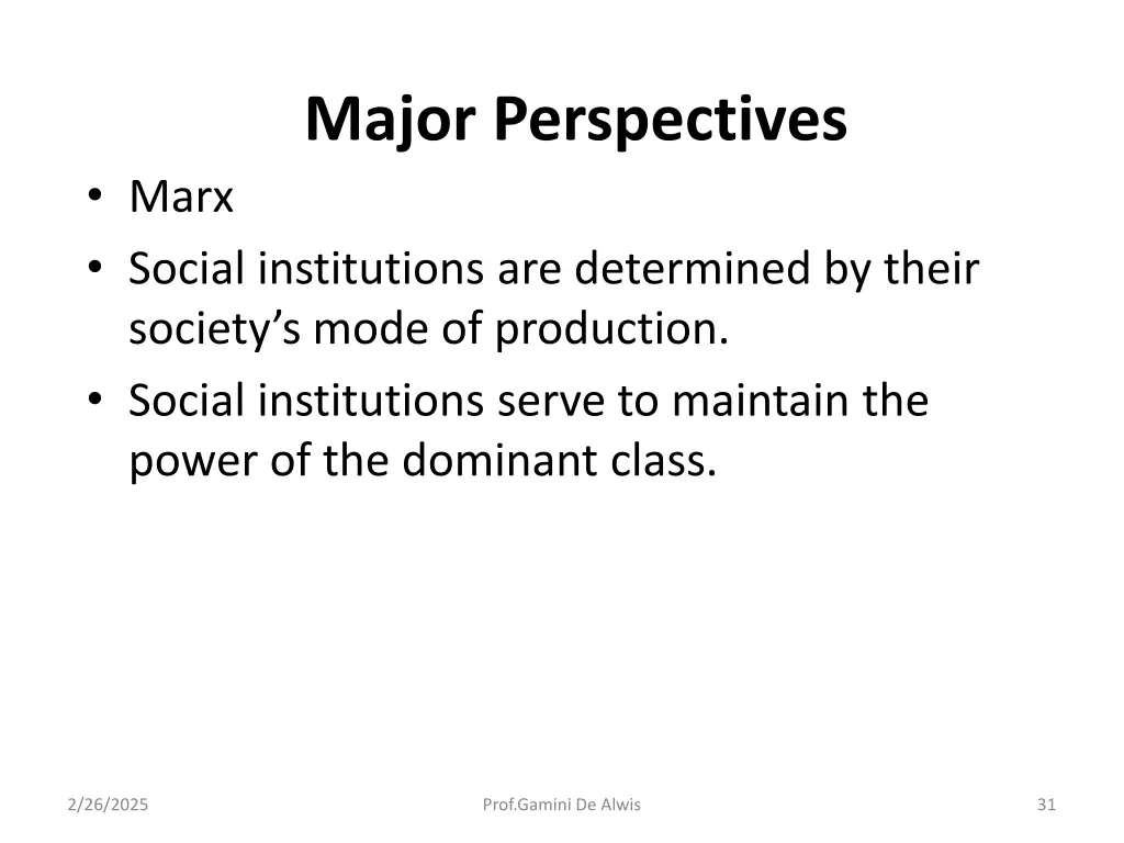 major perspectives