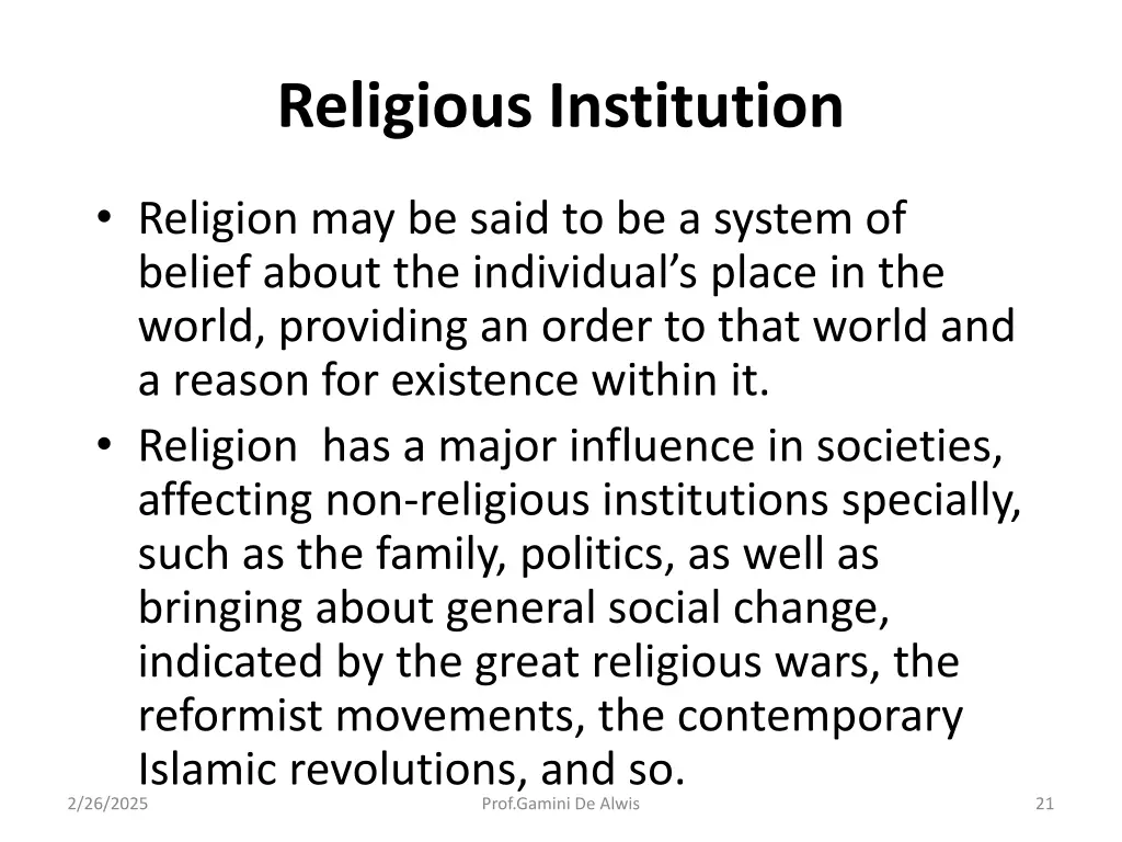 religious institution