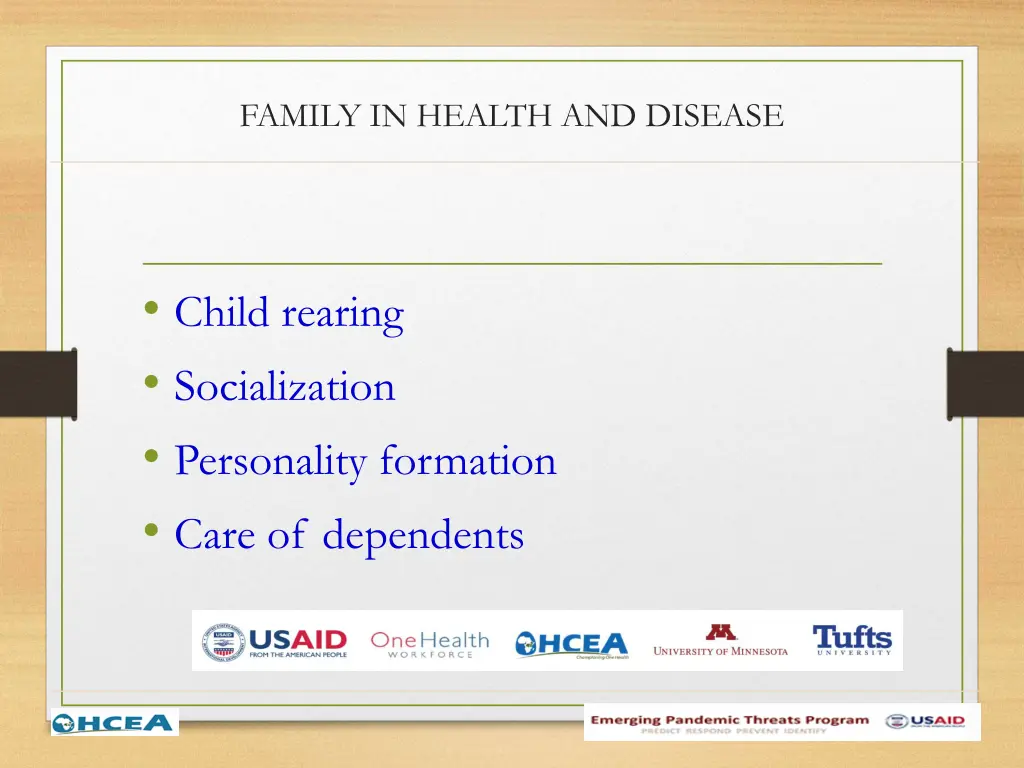 family in health and disease