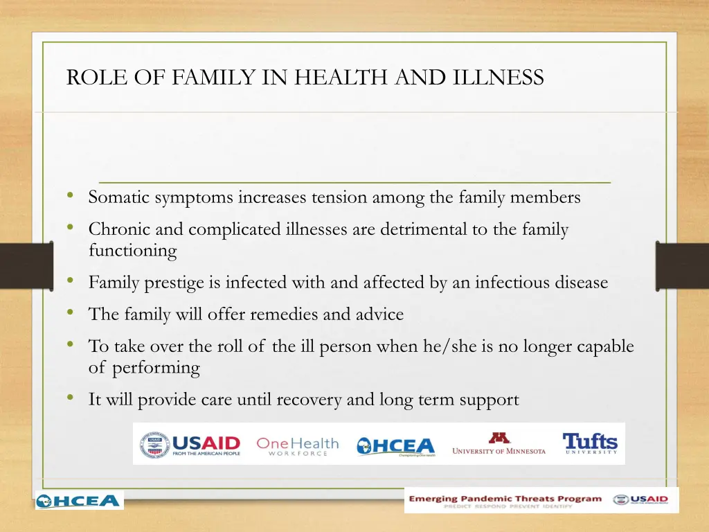 role of family in health and illness