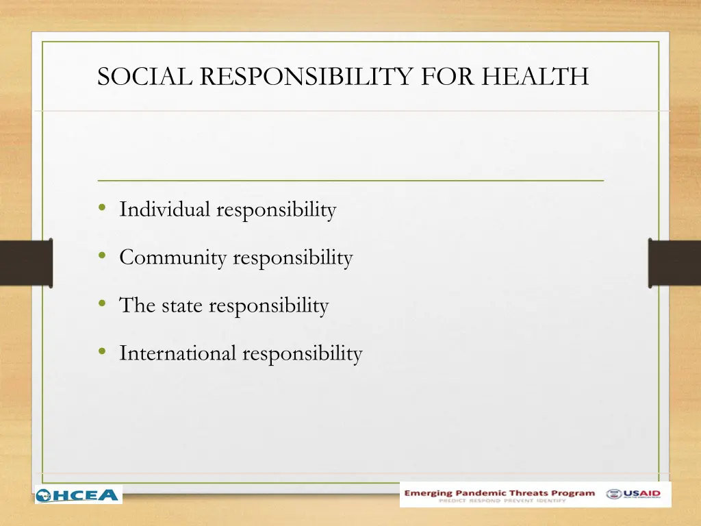 social responsibility for health