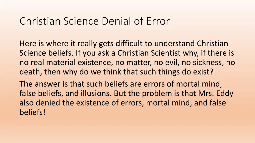 christian science denial of error