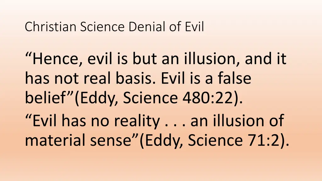 christian science denial of evil