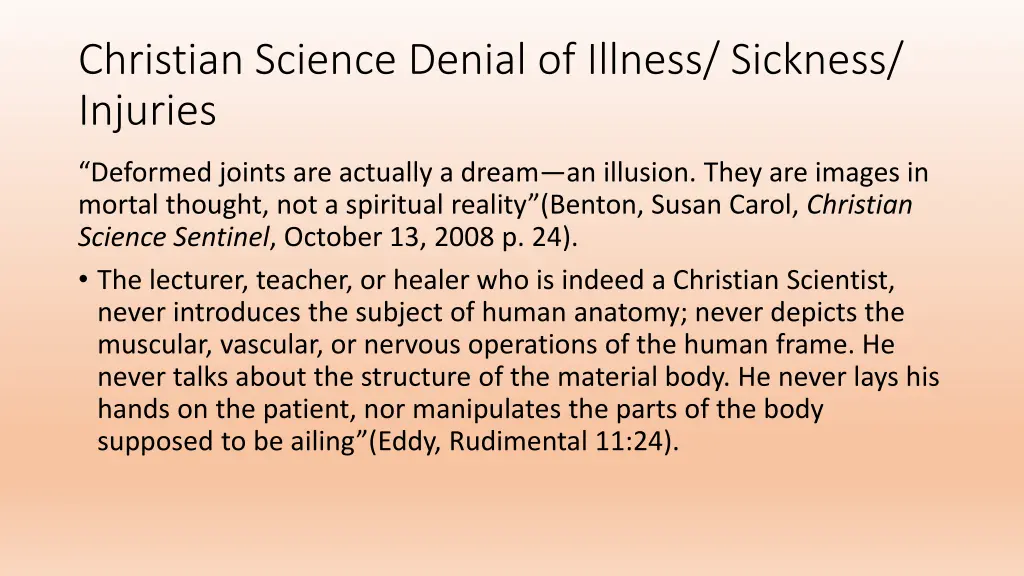 christian science denial of illness sickness 1