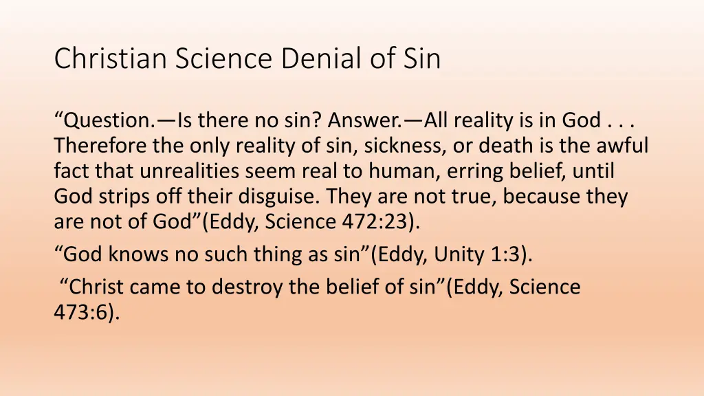 christian science denial of sin