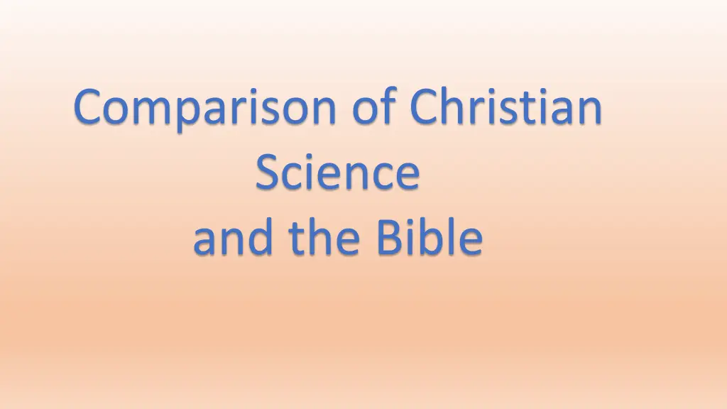 comparison of christian science and the bible