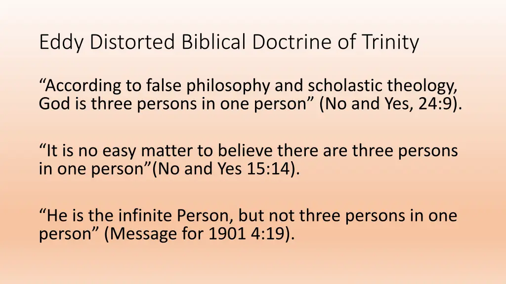 eddy distorted biblical doctrine of trinity