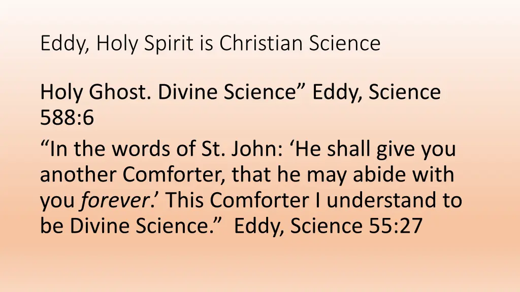 eddy holy spirit is christian science
