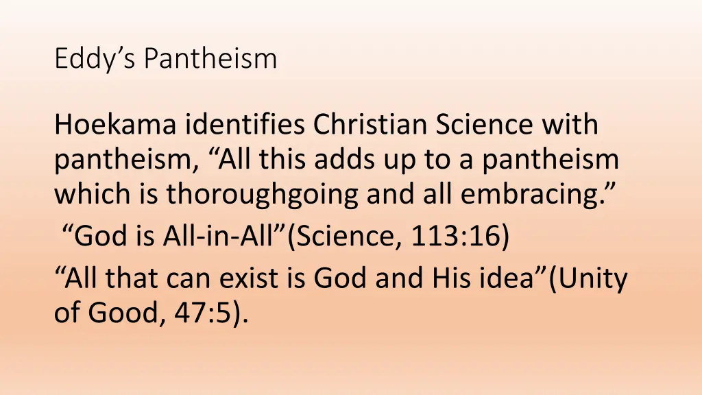 eddy s pantheism