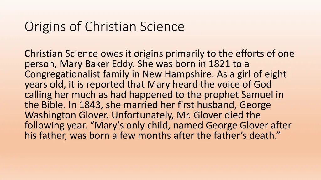 origins of christian science 1