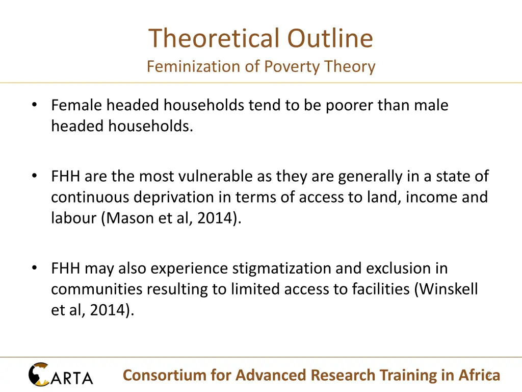 theoretical outline feminization of poverty theory