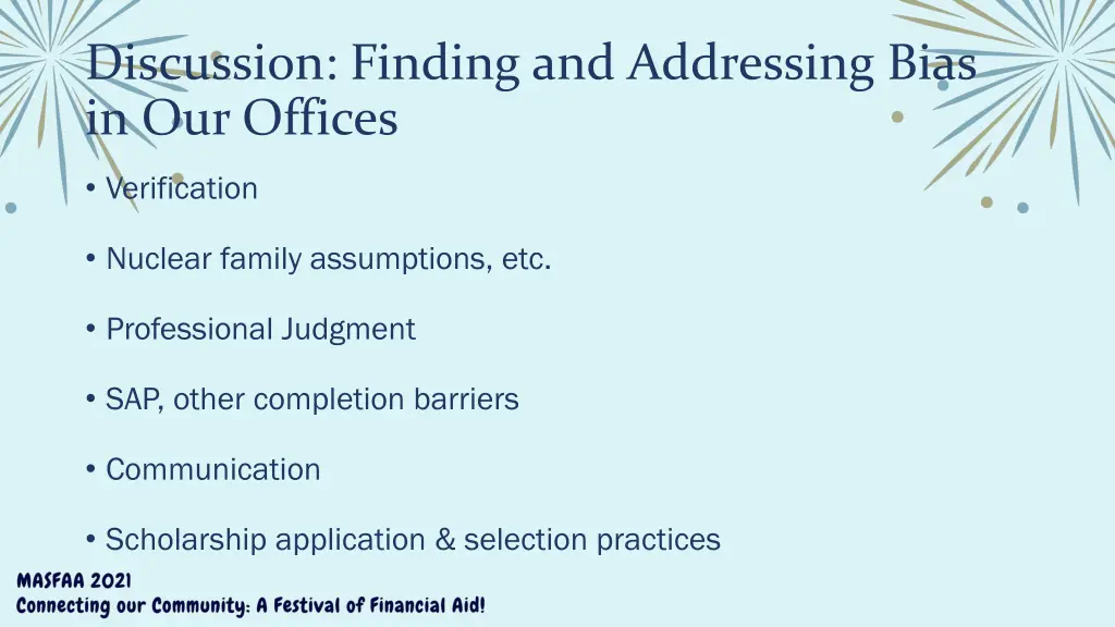 discussion finding and addressing bias
