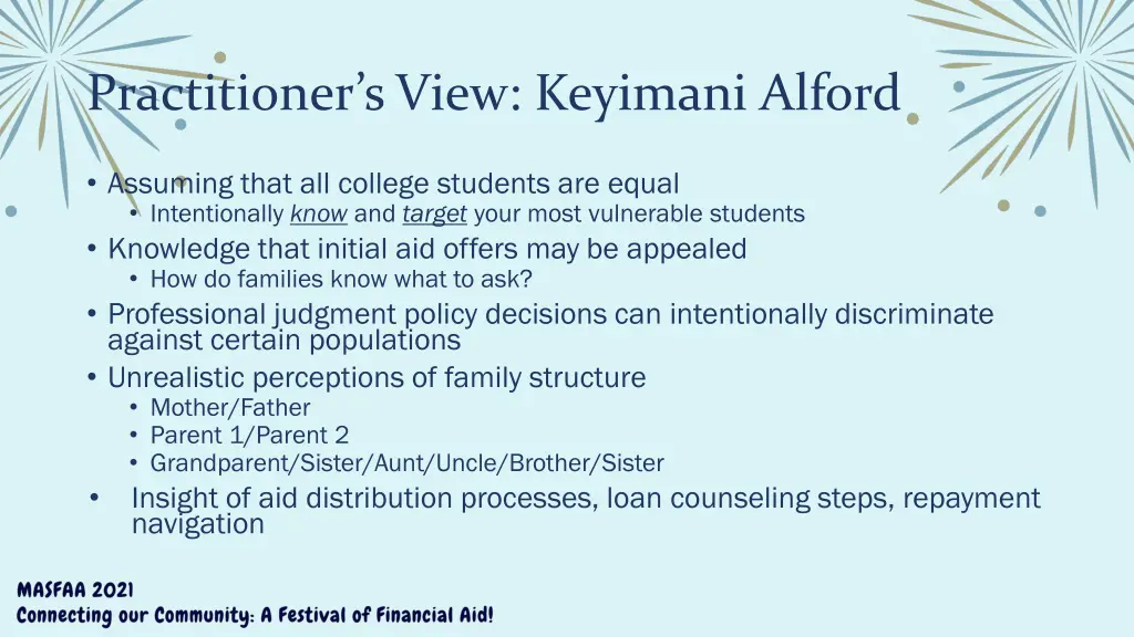 practitioner s view keyimani alford