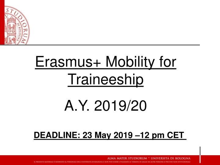erasmus mobility for traineeship