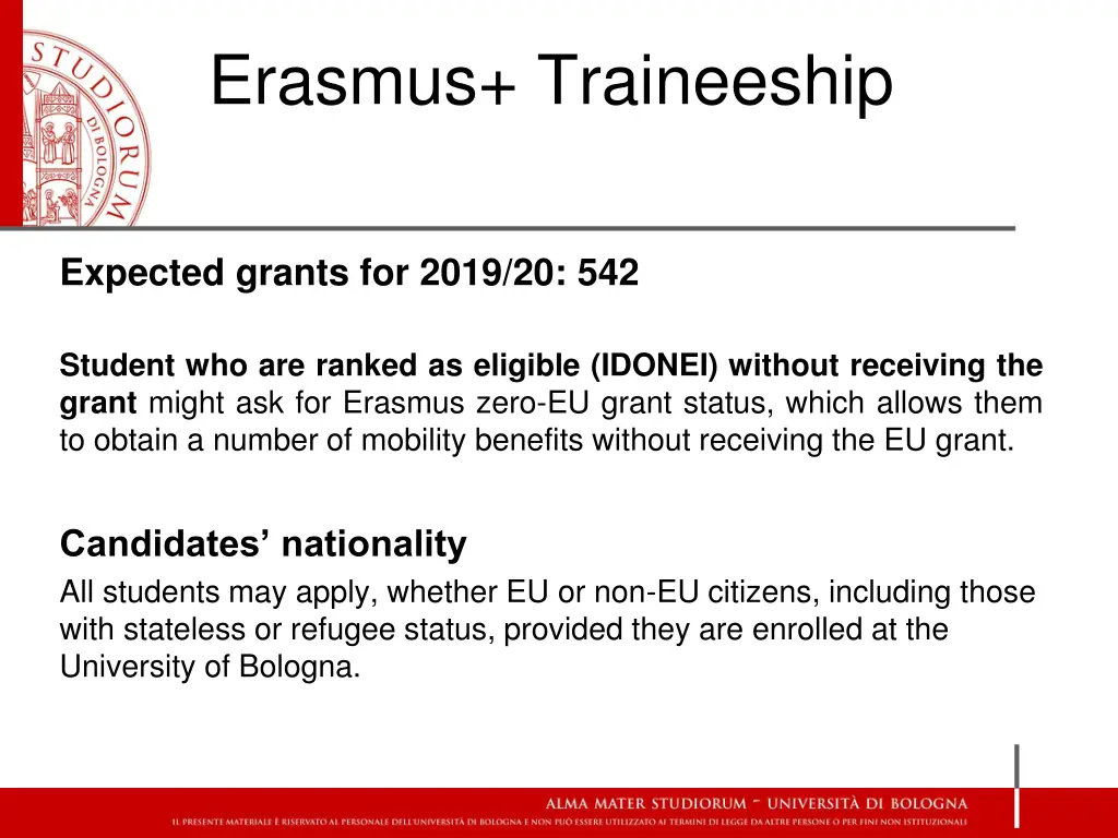 erasmus traineeship