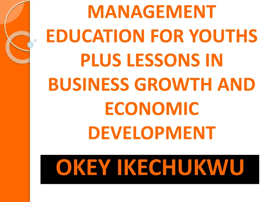 management education for youths plus lessons