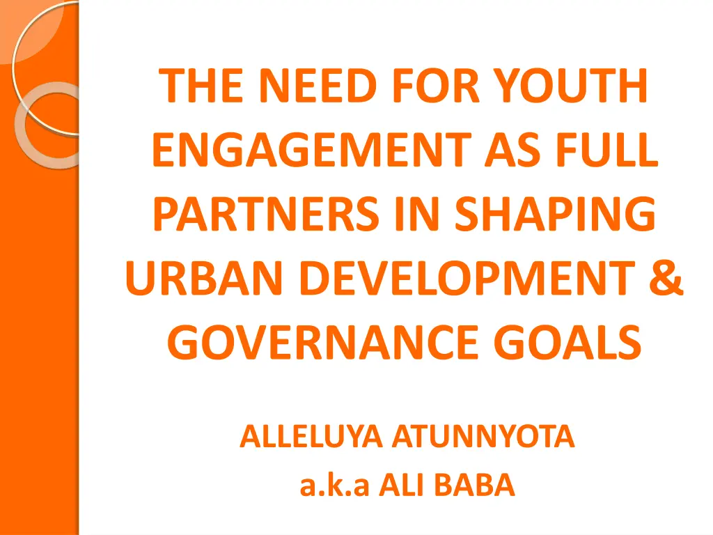 the need for youth engagement as full partners