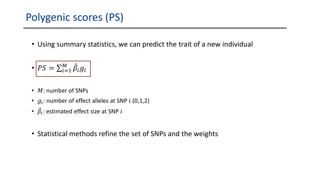 polygenic scores ps