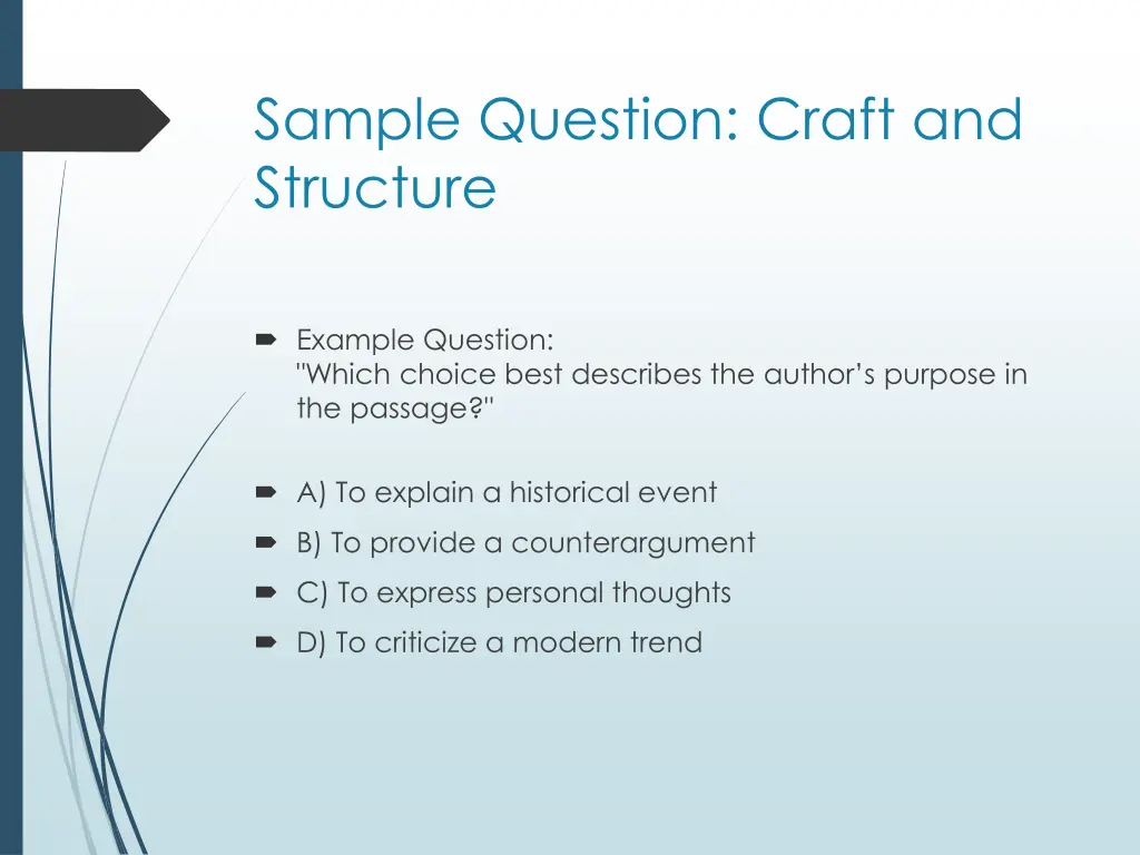 sample question craft and structure