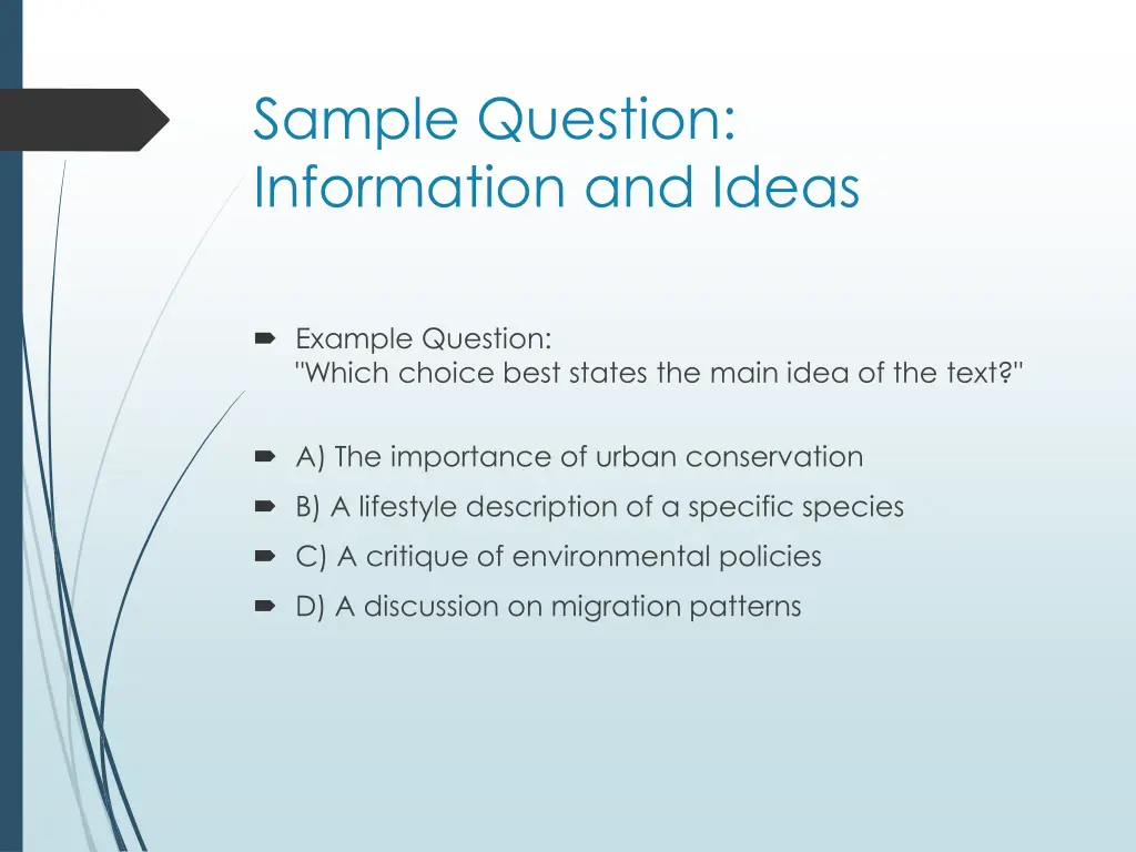 sample question information and ideas