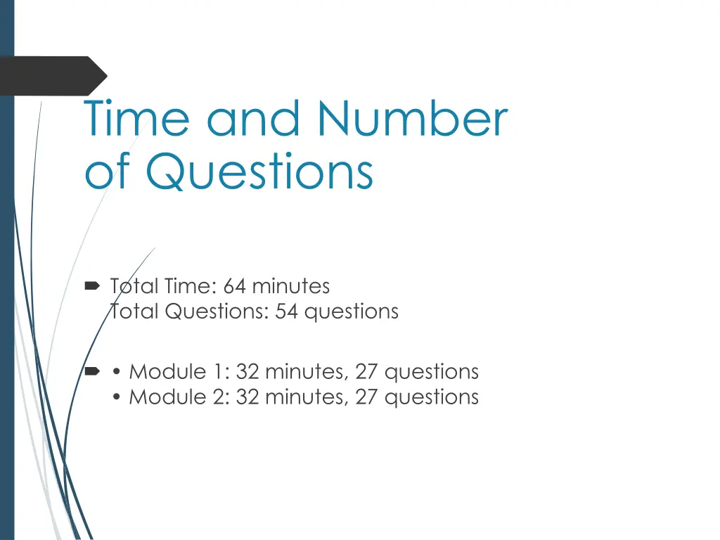 time and number of questions
